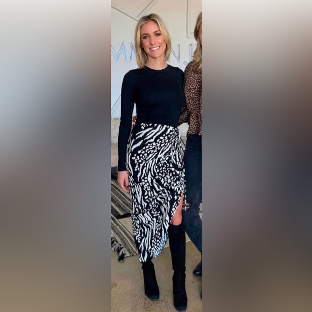 Veronica Beard Ari Midi Skirt Black & White Size 16